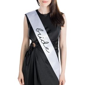 Bridal Sash Bachelorette Party Bridal Gift - Bride (White/Black)