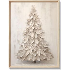 FAEKSUR Framed Christmas Wall Art Prints, Winter White Christmas Pine Trees Landscape Wall Art for Living Room, Rustic Xmas Home Decor for Bedroom, Bathroom, Kitchen, Farmhouse, Office