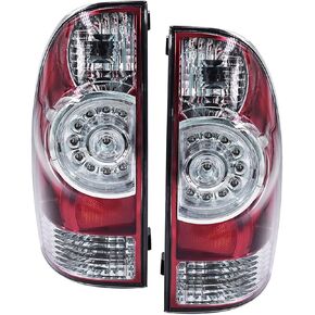 1 Pair Tail Lights Replacement for Toyota Tacoma 2005-2015 Base X-Runner Pickup Red Clear Lens Rear Tail Lamp 8156004160 8155004160