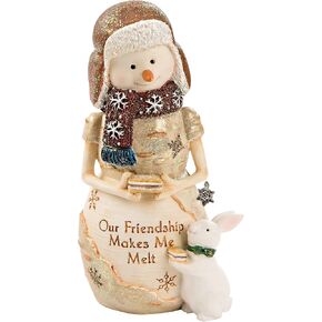Pavilion Gift Company Our Friendship Makes Me Melt - 5 Inch Collectible Snowman and Bunny Figurine