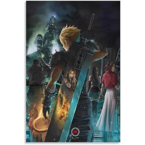 Thcbme Final Fan-tasy VII Remake Canvas Art Posters Wall Art Pictures Prints Modern Family Bedroom Decor UnFramed,16x24inch(40x60cm)