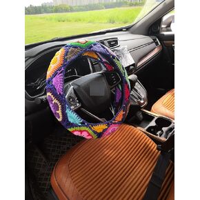 Crochet Steering Wheel Cover,Galsang Flower Crochet Steering Wheel Cover,Car Steering (Steering Wheel Cover)