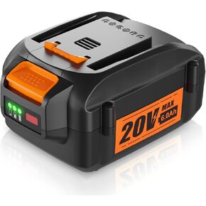 2Pack DSANKE WA3520 20V 6.0Ah Replacement for Worx 20V Battery WA3520 WA3525 WG151s WG155s WG251s WG255s, WG540s, WG545s, WG890, WG891 Worx 20Volt Lithium ion Cordless Power Tools