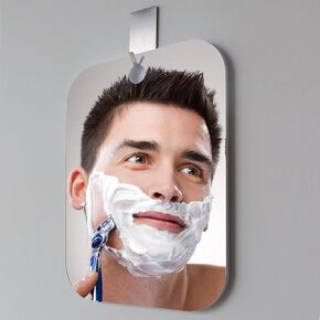 Unbreakable Shower Mirror for Shaving Mirror, 1PCS 7.9"x10.6"Wall Hanging Camp Vanity Mirror, Toddlers Mirror for Kids Bedroom, Plastic Mirror, Frameless Mirror, Door Mirror, Wall Decor