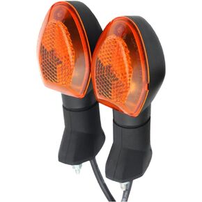 Motorcycle Front Rear Turn Signal Indicator Lights, Motorcycle Amber Blinkers Waterproof Aluminum Bullet LED Turn Signals, Compatible with Suzuki GSX-S 1000 750, Amber Lens in Kuwait