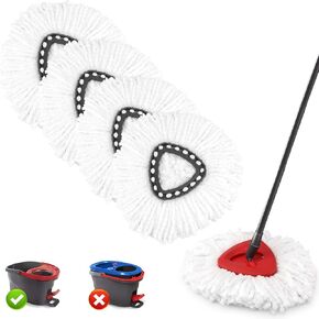 NICEMOVIC 6 Pack Mop Head Replacement for O-Ceda Easywring Mop Replace Head, Reusable Microfiber Mop Refills, Spin Mop Replacement Head Easy Cleaning and Machine Washable
