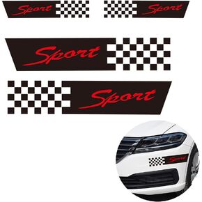 4 PCS CAR Decals Sports Style Car Front Cover Sticker Light Eyebrow Reflective Auto Decals DIY Body Vinyl Sticker Universal (Black)
