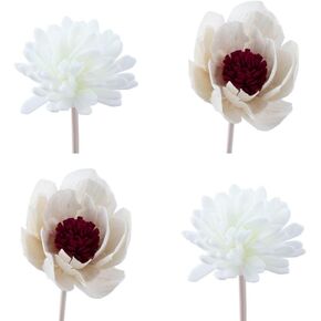 4 Pcs Rattan Reed Fragrance Diffusers and Flower Replacement Refill Sticks, Handmade Flower Reed Diffuser, for Home, Office, Spa, Bedroom