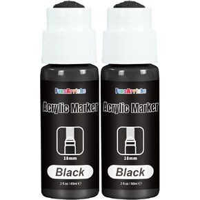 FansArriche Acrylic Paint Markers, 18mm Jumbo Round Tip (60 ml/ 2 oz), Water-Based Paint Markers for Art, Canvas, Metal, Paper, Rock and More, Waterproof and Permanent Ink for Lasting Tags