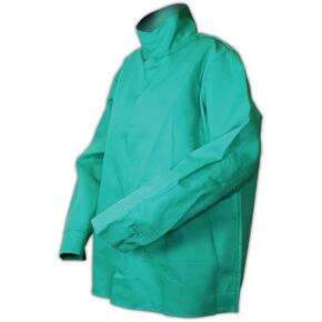 MAGID Arc-Rated 9.0 oz. FR Cotton Relaxed Fit Welding Jacket, 1 Jacket, Size Medium, Green, 1530RF