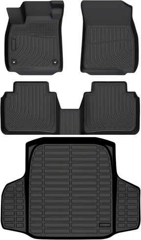SUPER LINER Floor Mats Compatible with2023-2024 Honda Accord/2023-2024 Honda Accord Hybrid TPE Front & 2nd Row & Trunk Mat in Saudi Arabia