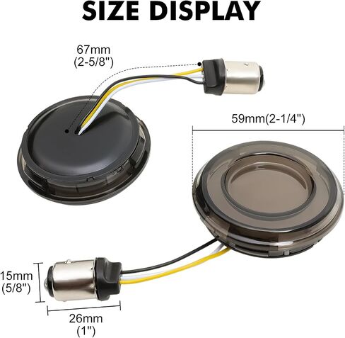 DREAMIZER 1157 LED Motorcycle Turn Signals 2 Inch Front Rear Lights Super Bright Bulbs Lens Kit Compatible with Harley Softail Touring Dyna Sportster Road King Street Glide Electra Glide and More in Kuwait