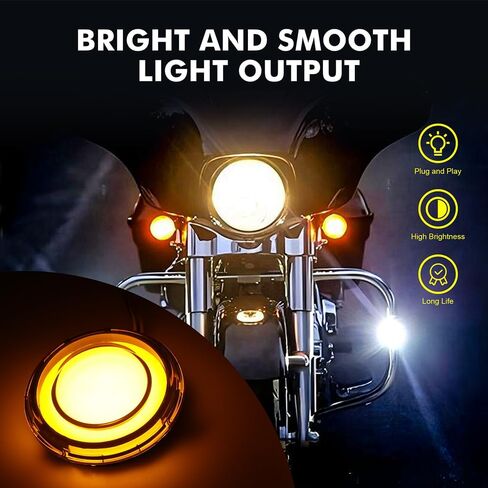DREAMIZER 1157 LED Motorcycle Turn Signals 2 Inch Front Rear Lights Super Bright Bulbs Lens Kit Compatible with Harley Softail Touring Dyna Sportster Road King Street Glide Electra Glide and More in Kuwait