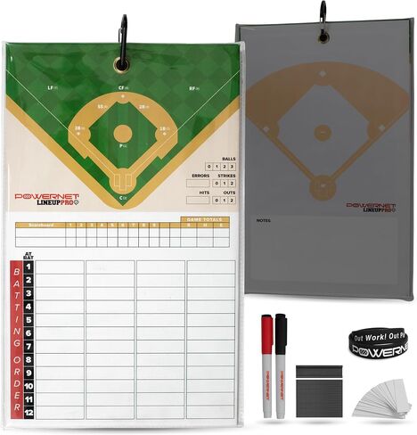 PowerNet Basketball Magnetic Coaching Clipboard, Double Sided with Fence Clip, 2 Dry Erase Markers, Weatherproof Sealed Edges, Great for Coaches in Kuwait