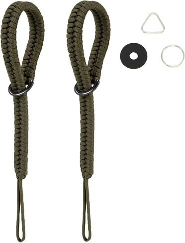 Camera Wrist Strap, Rope Camera Hand Strap for DSLR camera, Mirrorless Camera, Camera Hand Strap with Triangular Ring and O-Ring Safer Connector, Black & Green (Applicable on many devices) in Saudi Arabia