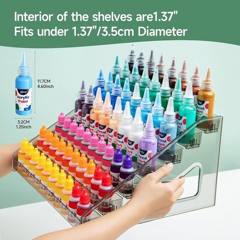 Paint organizer for acrylic painting (7 Tier) & Paint Brush Holder (26 Slots) for Paint Tube Storage,Acrylic Paint Organizer,Paint Holder,Clear Paint Bottle Rack for Alcohol Inks, Food Coloring in Saudi Arabia