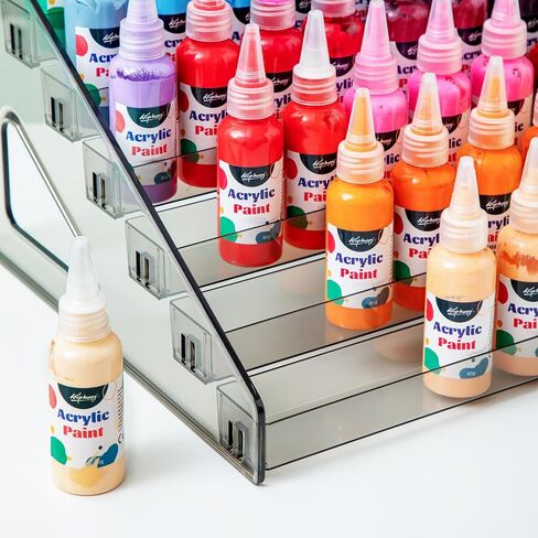 Paint organizer for acrylic painting (7 Tier) & Paint Brush Holder (26 Slots) for Paint Tube Storage,Acrylic Paint Organizer,Paint Holder,Clear Paint Bottle Rack for Alcohol Inks, Food Coloring in Saudi Arabia