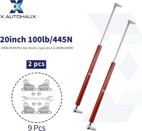 X AUTOHAUX 2 قطعة 20 بوصة 35lb/156N رفع أحمر يدعم الدعامات الصدمات زنبرك الغاز مع مفتاح ربط عالمي لقارب شاحنة سيارة RV in Saudi Arabia