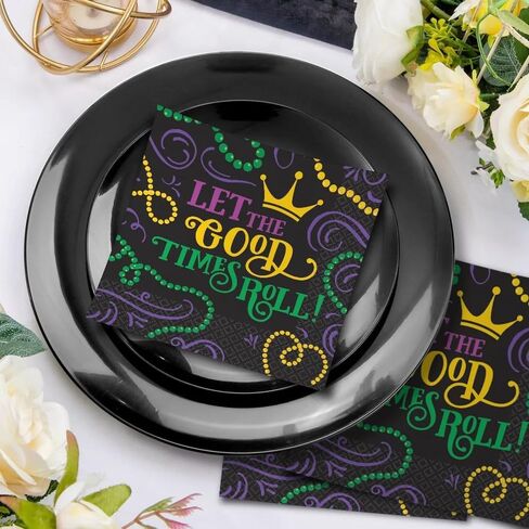 Vibrant Mardi Gras Luncheon Napkins - 6.5" x 6.5" (Pack of 125) - Premium Multicolor Paper - Perfect for Festive Celebrations & Elegant Table Arrangements in Saudi Arabia