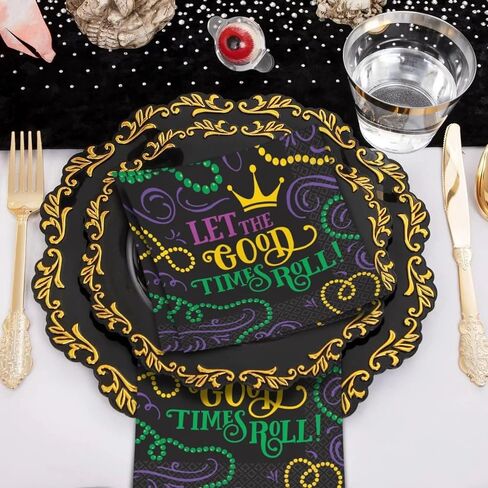 Vibrant Mardi Gras Luncheon Napkins - 6.5" x 6.5" (Pack of 125) - Premium Multicolor Paper - Perfect for Festive Celebrations & Elegant Table Arrangements in Saudi Arabia