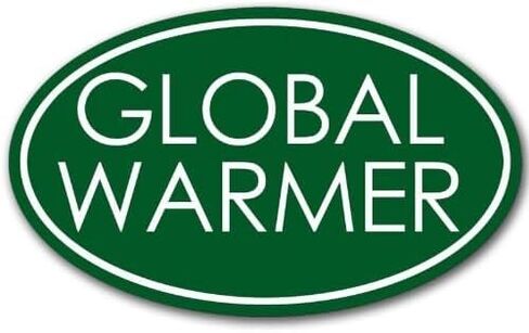 Oval Green Global Warmer Sticker (Anti Liberal Warming Climate Change bs Vinyl Decal (3 x 5 inch) in Saudi Arabia