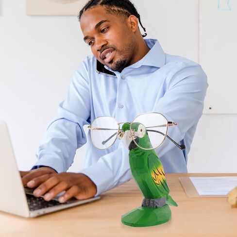 Alipis الببغاء نظارات الإطار الطيور حامل النظارات الحيوانات الأليفة حامل النظارات حامل النظارات الزخرفية حامل مكتب مكتب ديكورات سطح المكتب ديكور النظارات الشمسية عرض حامل تمثال الخشب سطح المكتب in Kuwait