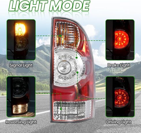 GSPSCN Passenger Side LED Lens Tail Light Compatible With 2015-2005 Toyota Tacoma Pickup Right Rear Taillight Brake Signal Assembly w/Bulbs and Harness Replaces TO2801177, 8155004160 in Saudi Arabia