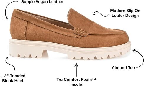 Journee Collection Womens Erika Tru Comfort Foam Narrow Width Loafer Almond Toe Slip On Flats Black 8.5 Narrow WOMENS US in Kuwait
