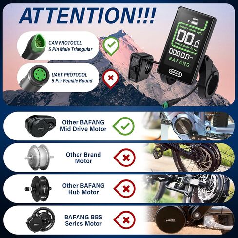 BAFANG Ebike Display DZ41 for M620, M600, M560, M510, M420 mid Motors, E-Bike Display Bike Computer with 0-9 PAS CAN Protocol in Saudi Arabia