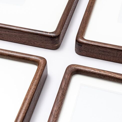 Recuerdos 18x24 Picture Frame in Natural Walnut Wood, Rectangular 18x24 Frame with 16x20 Mat for Wall Mount or Tabletop Display in Saudi Arabia
