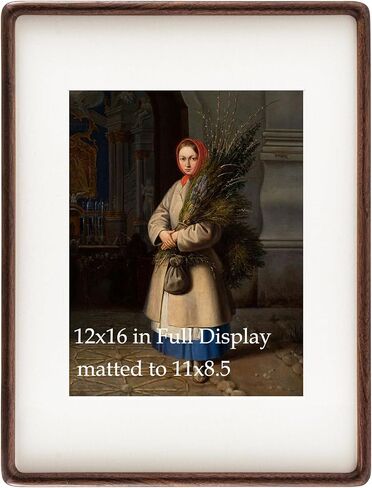 Recuerdos 18x24 Picture Frame in Natural Walnut Wood, Rectangular 18x24 Frame with 16x20 Mat for Wall Mount or Tabletop Display in Saudi Arabia