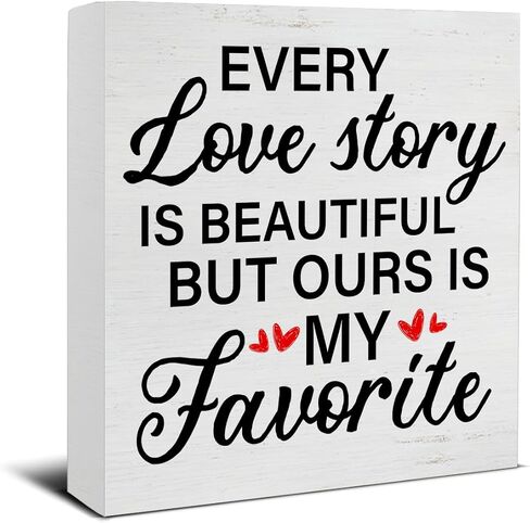 Valentines Day Sign Decor Happy Valentine Romantic Wood Block Sign Home Living Room Bedroom Desk Table Shelf Decoration Romantic Gift in Saudi Arabia
