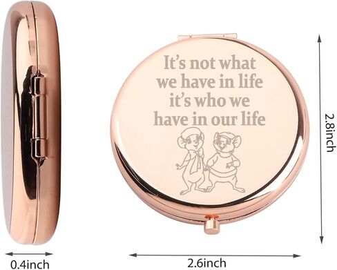 WUSUANED Cartoon Bianca and Bernard Makeup Mirror It Not What We Have in Life It Who We Have in Our Life Mirror Cartoon Rescuers Gift Mouse Lover Gift (Bianca and Bernard Mirror) in Saudi Arabia