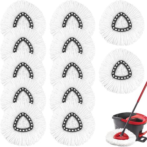 NICEMOVIC 6 Pack Mop Head Replacement for O-Ceda Easywring Mop Replace Head, Reusable Microfiber Mop Refills, Spin Mop Replacement Head Easy Cleaning and Machine Washable in Kuwait