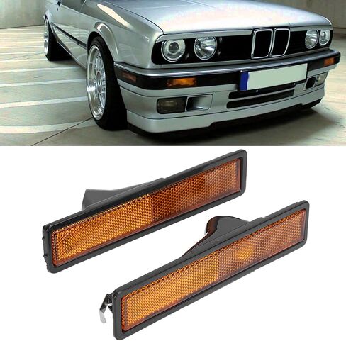Yctze Side Marker Lamp Housing 2pcs Front Side Marker Light Cover Lens 63141377849 Replacement for E30 E32 E34 318i 325i 525i 735i(Yellow) in Kuwait