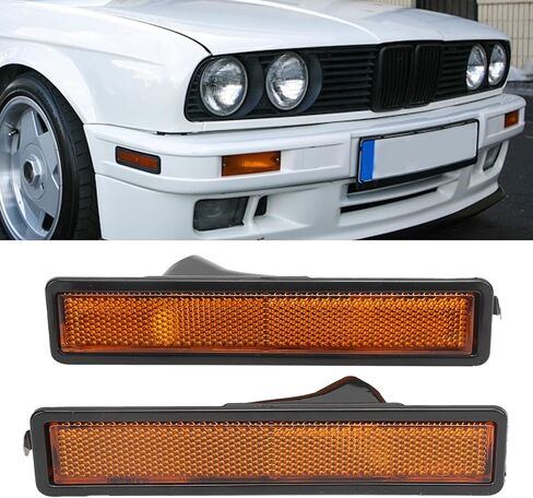 Yctze Side Marker Lamp Housing 2pcs Front Side Marker Light Cover Lens 63141377849 Replacement for E30 E32 E34 318i 325i 525i 735i(Yellow) in Kuwait