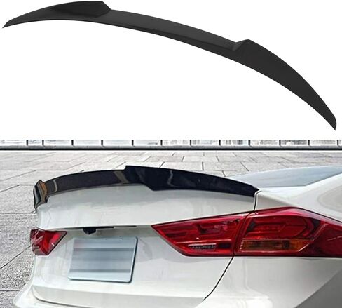 cciyu Highkick Rear Trunk Lip Spoiler Wing Fits for 2015-2018 for Hyundai Elantra AD pre-Facelift Racing Trunk Spoiler(ABS Glossy Black) in Saudi Arabia