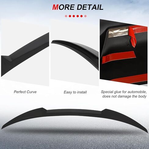 cciyu Highkick Rear Trunk Lip Spoiler Wing Fits for 2015-2018 for Hyundai Elantra AD pre-Facelift Racing Trunk Spoiler(ABS Glossy Black) in Saudi Arabia