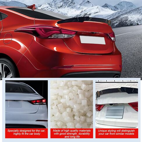 cciyu Highkick Rear Trunk Lip Spoiler Wing Fits for 2015-2018 for Hyundai Elantra AD pre-Facelift Racing Trunk Spoiler(ABS Glossy Black) in Saudi Arabia