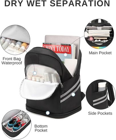 Women's Gym Backpack Small Gym Bag with Expandable Shoe Compartment Water Resistant Travel Backpack in Saudi Arabia
