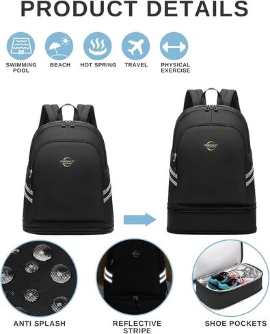 Women's Gym Backpack Small Gym Bag with Expandable Shoe Compartment Water Resistant Travel Backpack in Saudi Arabia