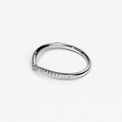 Michooyel Sterling Silver Eternity Band Ring V Shape Chevron Rings Curved Wedding Band Rings Stacking Rings for Women in Saudi Arabia