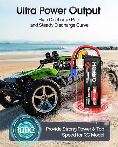 HOOVO 6S LiPo Battery 22.2V 6200mAh 120C with EC5 Plug Softcase RC Battery for RC Quadcopter Truck Boat Airplane Helicopter UAV Drone FPV in Saudi Arabia