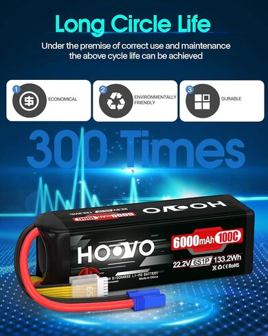 HOOVO 6S LiPo Battery 22.2V 6200mAh 120C with EC5 Plug Softcase RC Battery for RC Quadcopter Truck Boat Airplane Helicopter UAV Drone FPV in Saudi Arabia