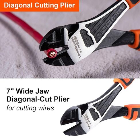 VANQUISH 3-Piece Pliers Set with Wire Jaw Diagonal Cutting Pliers, Long Needle Nose Pliers and Linemans Pliers Tool Set (3192) in Kuwait