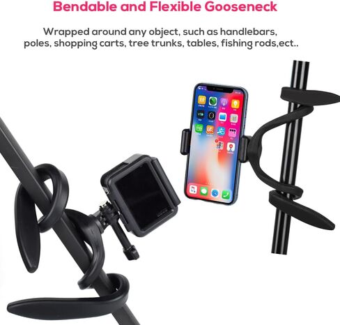 Fence Mount Chain Link Fence Mount for Action Camera Phone, Flexible Mount Clamp Selfie Pole Gooseneck Mount for GoPro, Insta360,AKASO, DJI Osmo Action, Phone in Saudi Arabia