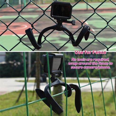 Fence Mount Chain Link Fence Mount for Action Camera Phone, Flexible Mount Clamp Selfie Pole Gooseneck Mount for GoPro, Insta360,AKASO, DJI Osmo Action, Phone in Saudi Arabia