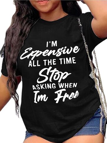 Hilinker Women's Funny Graphic Tees Casual Loose Summer Cute Tops Short Sleeve T Shirts in Saudi Arabia