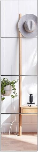 VASUHOME Glass Full Length Wall Mirror Tiles - [12 x12 Inch - 4PCS], Frameless Full Body Mirror for Home Gym, Bedroom, Living Room - Versatile Wall Mirror with Unrivaled Clarity in Saudi Arabia