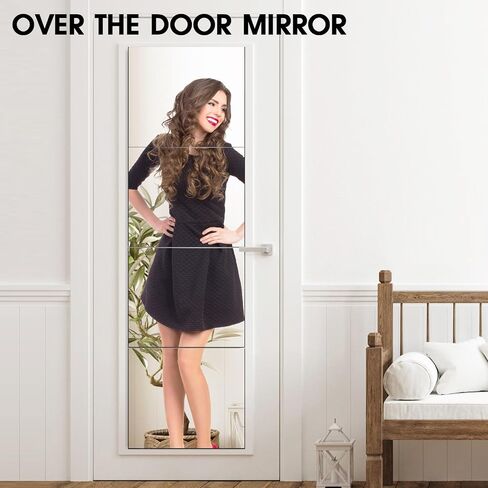 VASUHOME Glass Full Length Wall Mirror Tiles - [12 x12 Inch - 4PCS], Frameless Full Body Mirror for Home Gym, Bedroom, Living Room - Versatile Wall Mirror with Unrivaled Clarity in Saudi Arabia